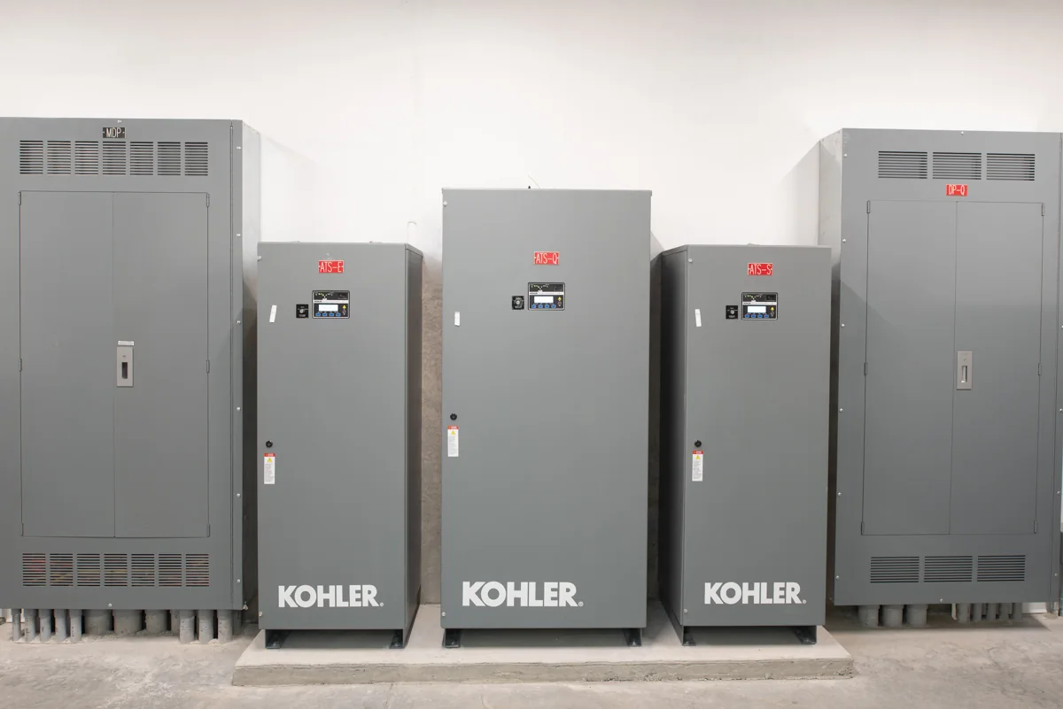 Automatic transfer switches and electrical distribution panels.